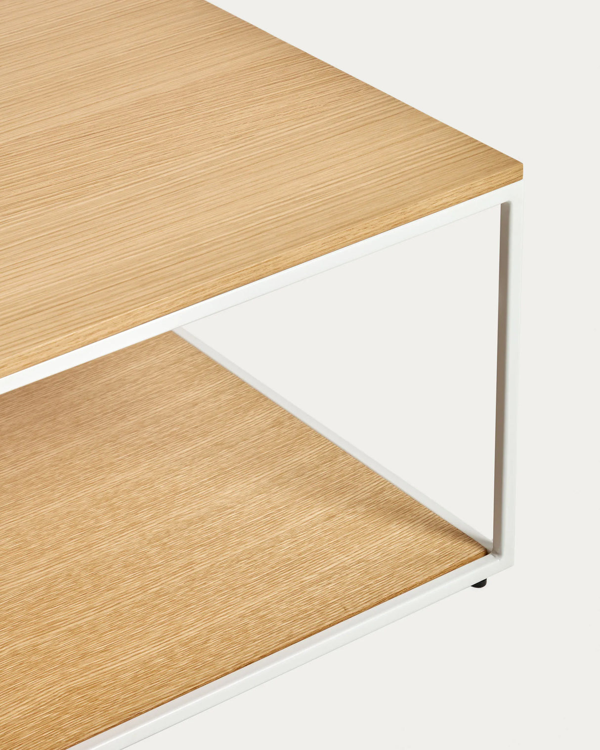Yoana Couchtisch aus Eichenfurnier und Metallgestell in Weiß 110 x 60 cm von Kave Home – Produktbild 2