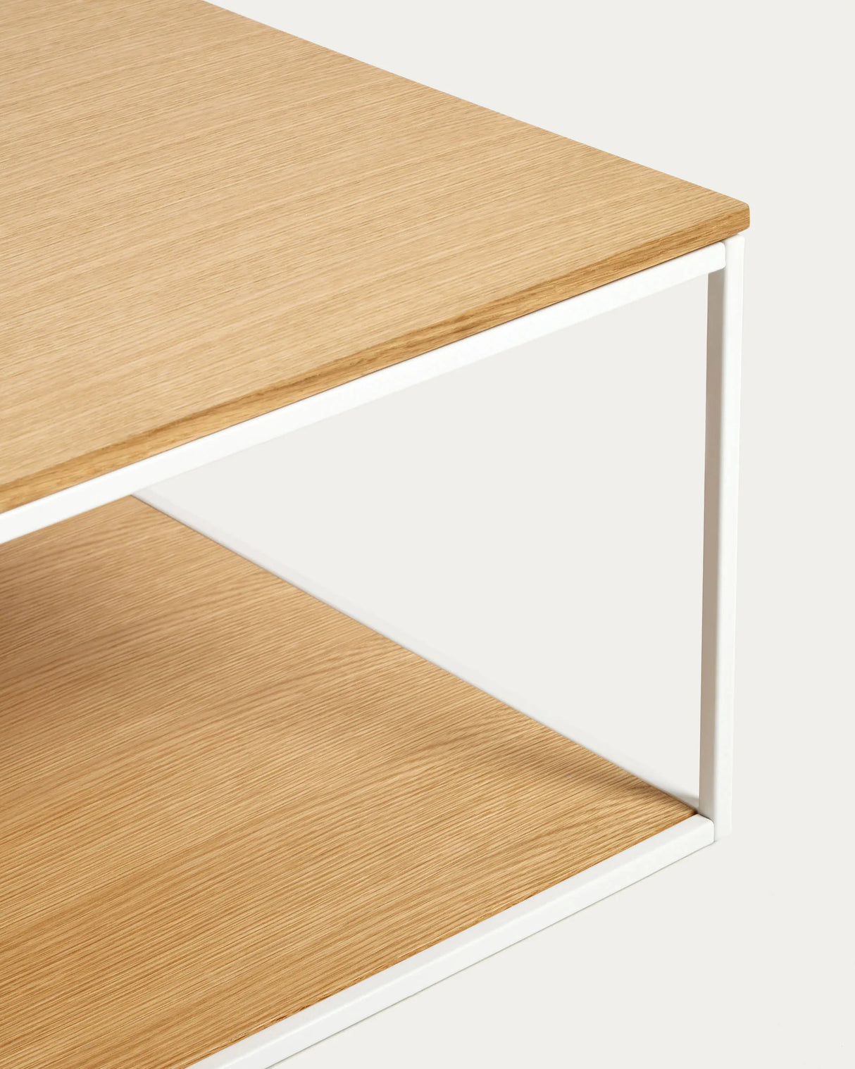 Yoana Couchtisch aus Eichenfurnier und weißem Metall 80 x 80 cm von Kave Home – Produktbild 2