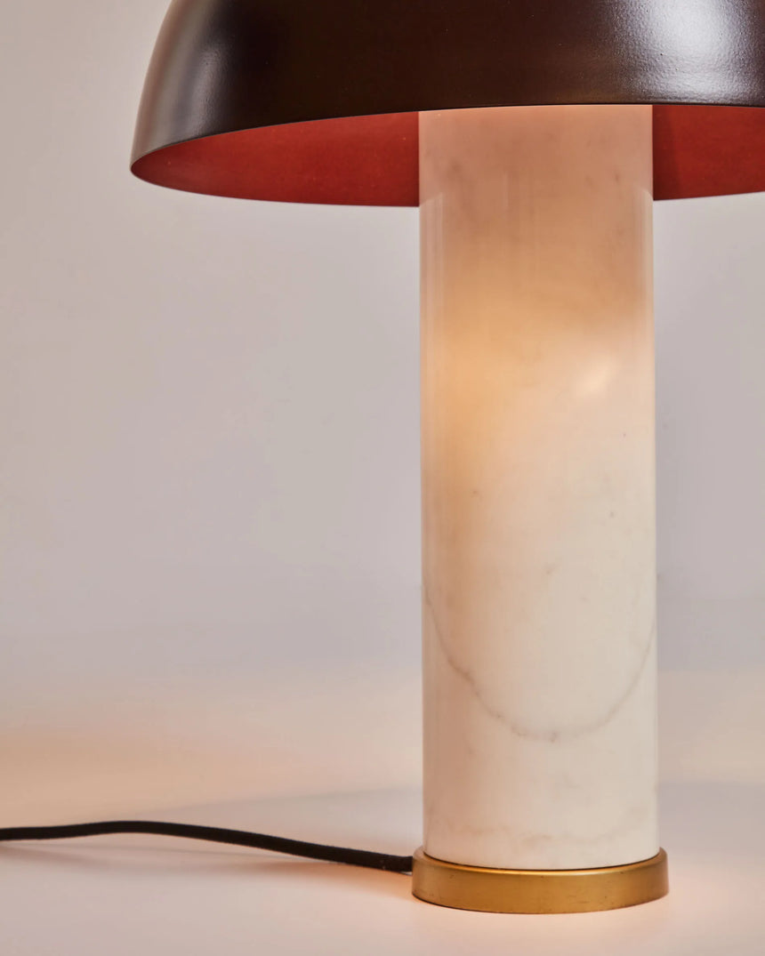 Zorione Tischlampe aus weißem Marmor und Metall mit braunem Finish von Kave Home – Produktbild 2