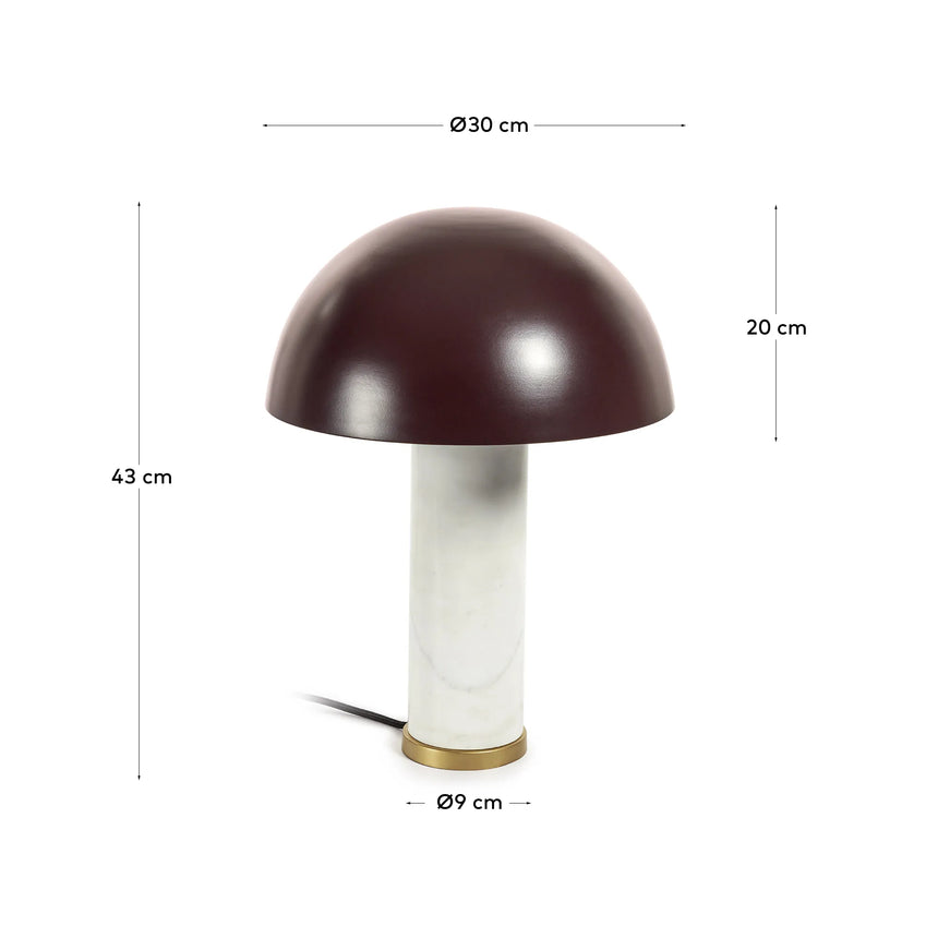 Zorione Tischlampe aus weißem Marmor und Metall mit braunem Finish von Kave Home – Produktbild 4