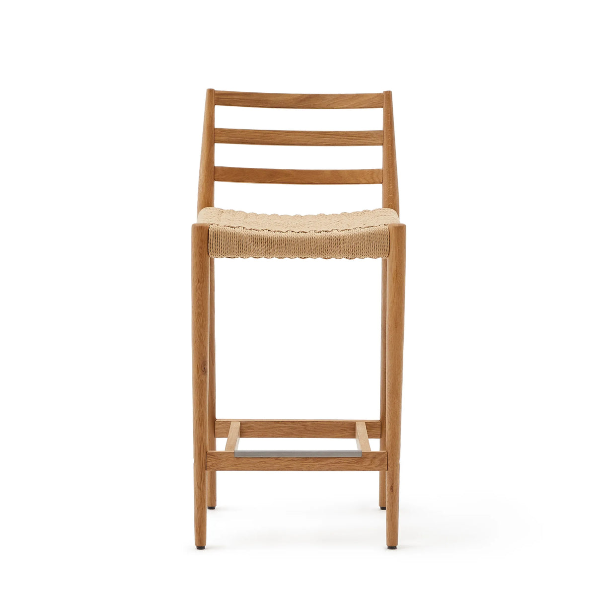 Analy Barhocker Rückenlehne massives Eichenholz mit verschiedenen Finishes und Seilsitzfläche 70 cm FSC 100% – Bild 14