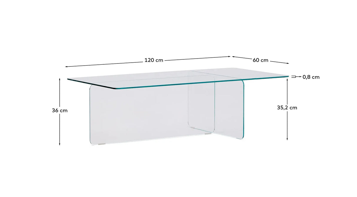 Couchtisch Zaren aus gehärtetem Glas 120 x 60 cm – Bild 3