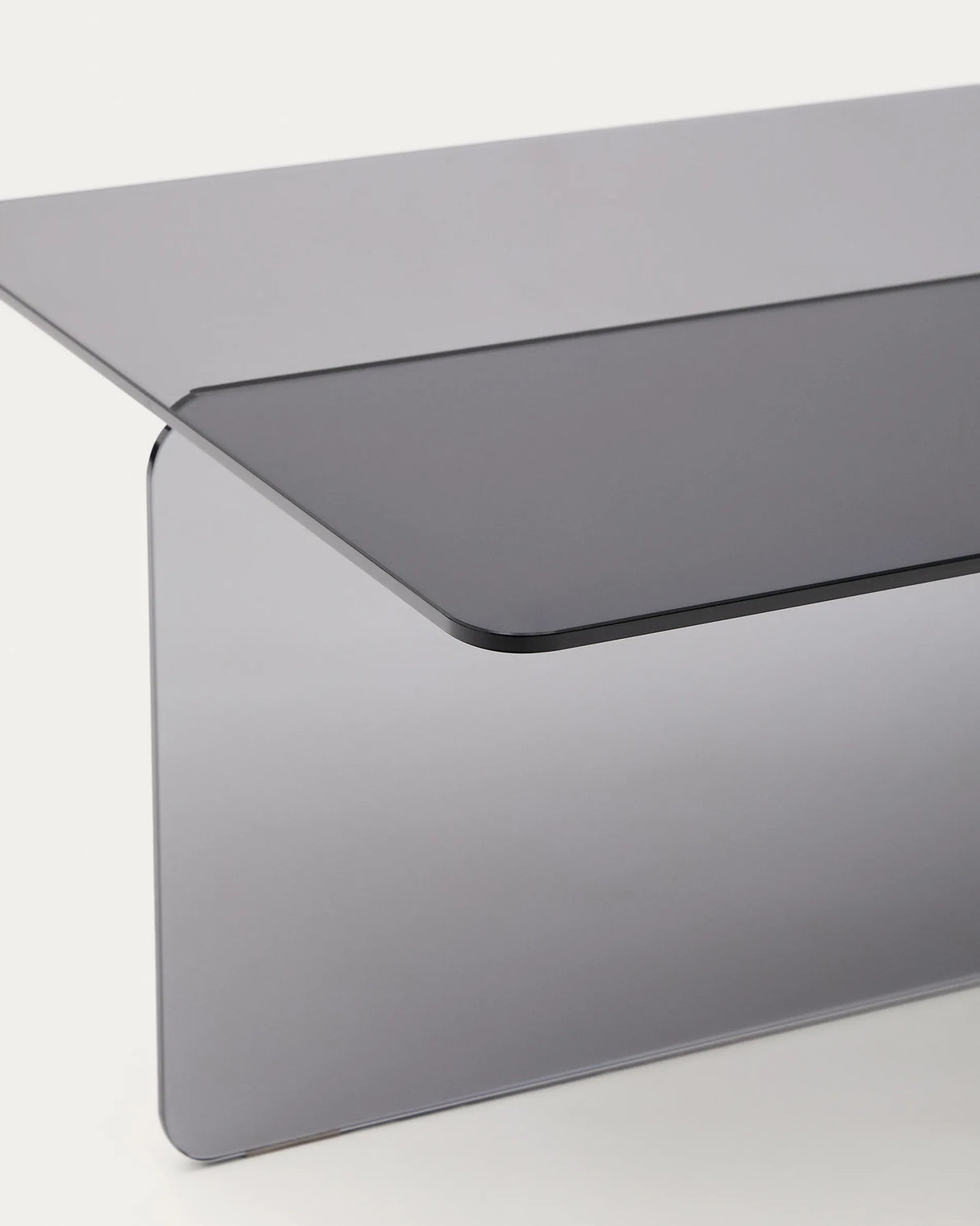 Couchtisch Zaren aus grauem gehärtetem Glas 120 x 60 cm – Bild 1