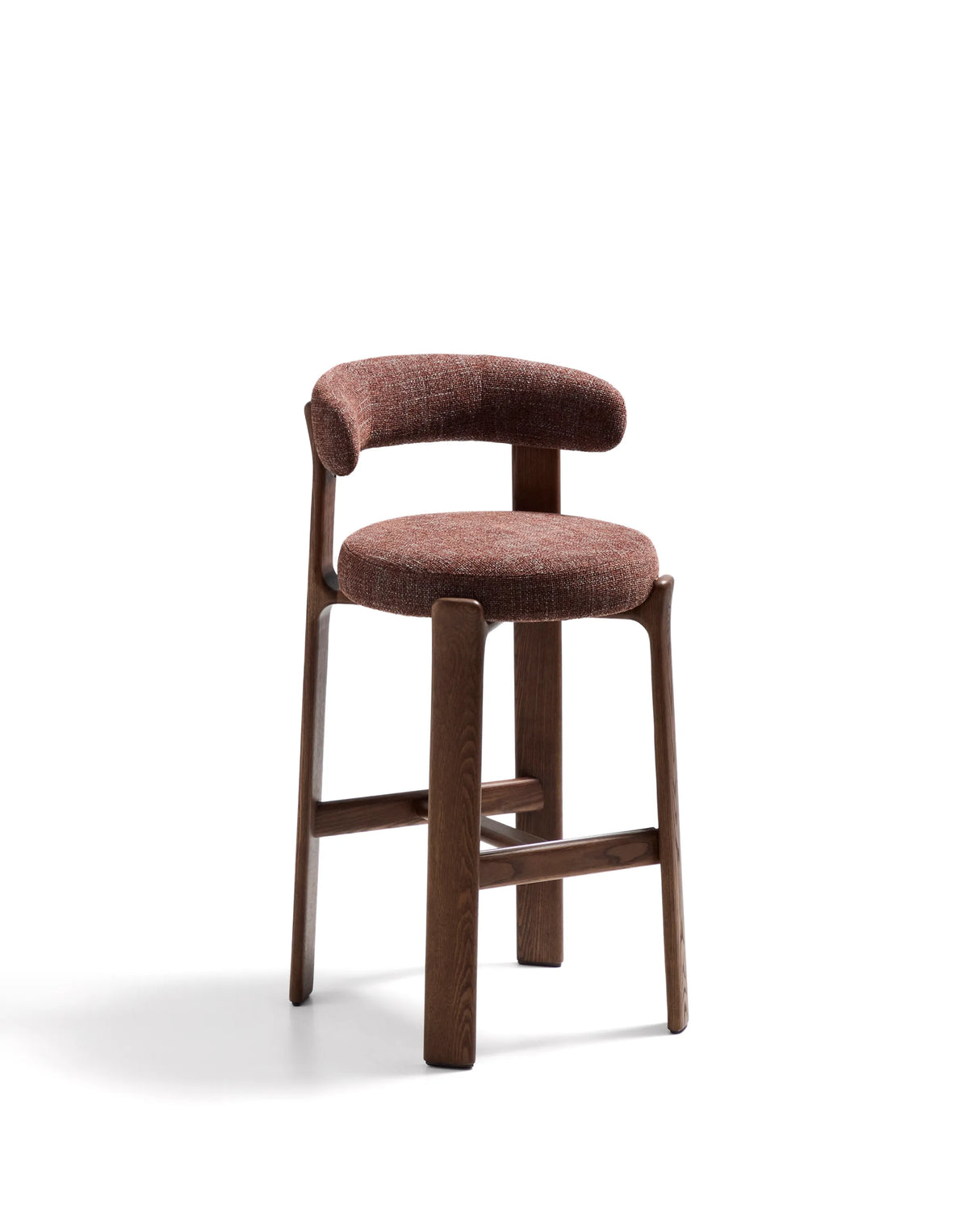 Hocker Granite aus Chenille und massivem Eschenholz, FSC 100%, 75 cm – Bild 1