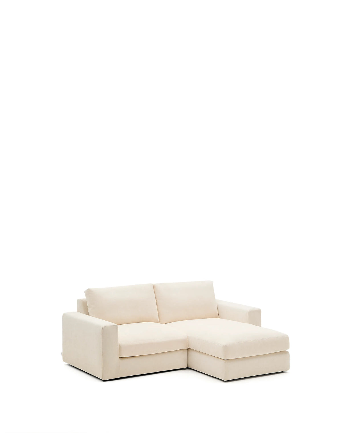 Modulares Sofa Alea für 3 Personen mit abnehmbarem Bezug aus Chenille mit Chaiselongue in Ecru, 220 cm – Bild 6