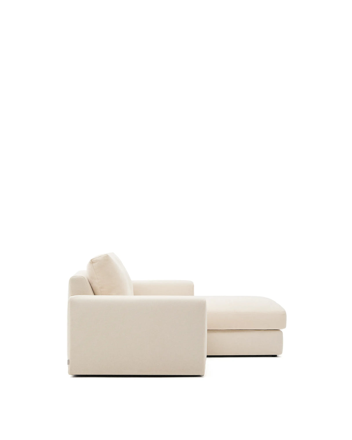 Modulares Sofa Alea für 3 Personen mit abnehmbarem Bezug aus Chenille mit Chaiselongue in Ecru, 220 cm – Bild 7