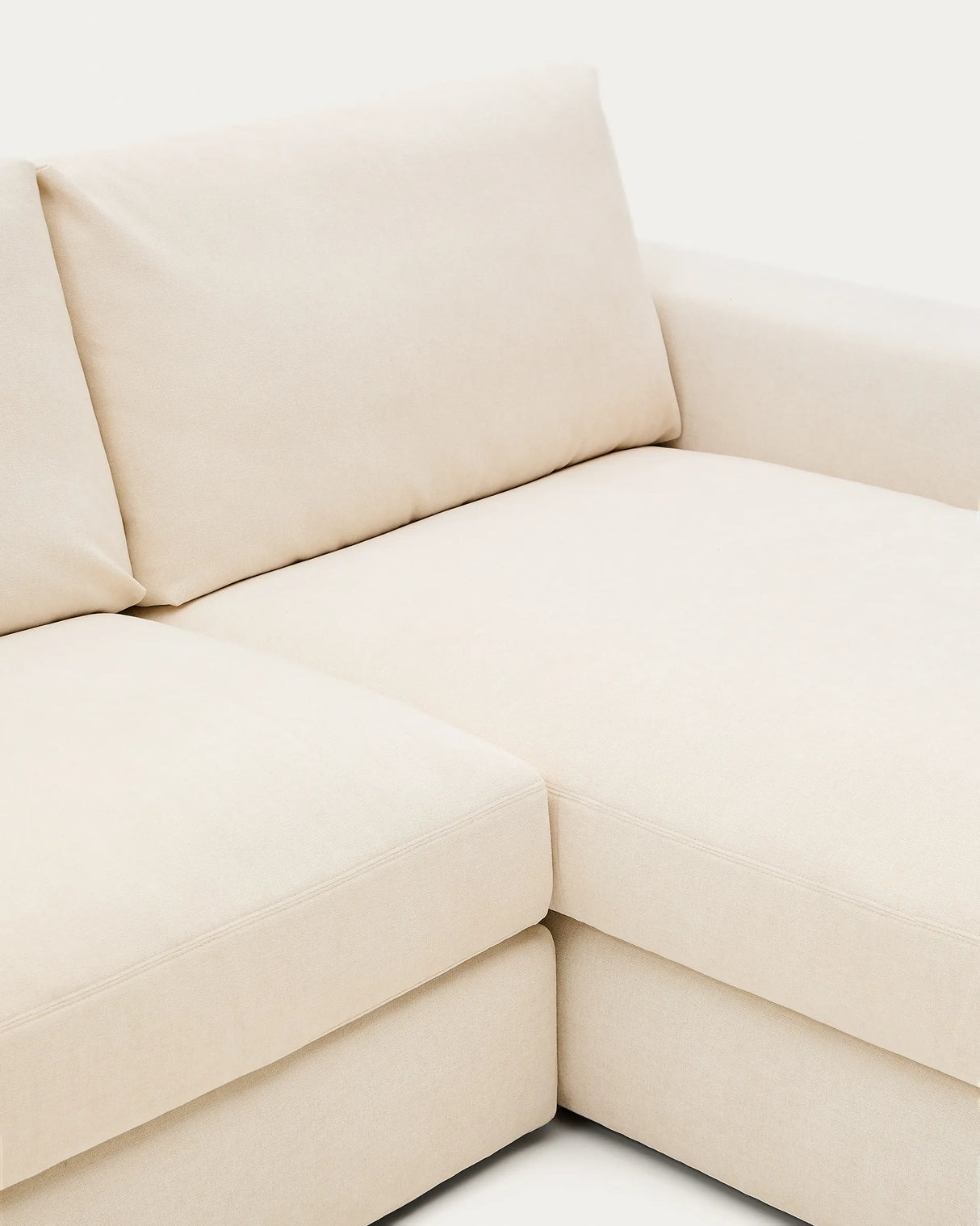 Modulares Sofa Alea für 4 Personen mit abnehmbarem Bezug aus Chenille mit Chaiselongue in Ecru, 310 cm – Bild 10