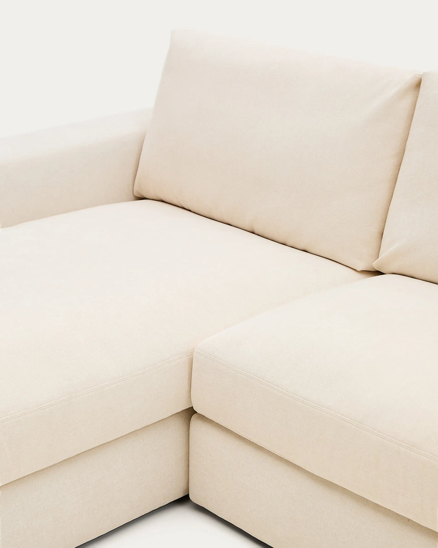 Modulares Sofa Alea für 4 Personen mit abnehmbarem Bezug aus Chenille mit Chaiselongue in Ecru, 310 cm – Bild 10