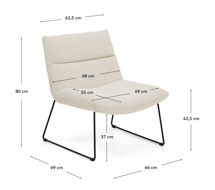 Sessel Asen in Chenille mit schwarzen Stahlbeinen FSC 100% – Bild 3