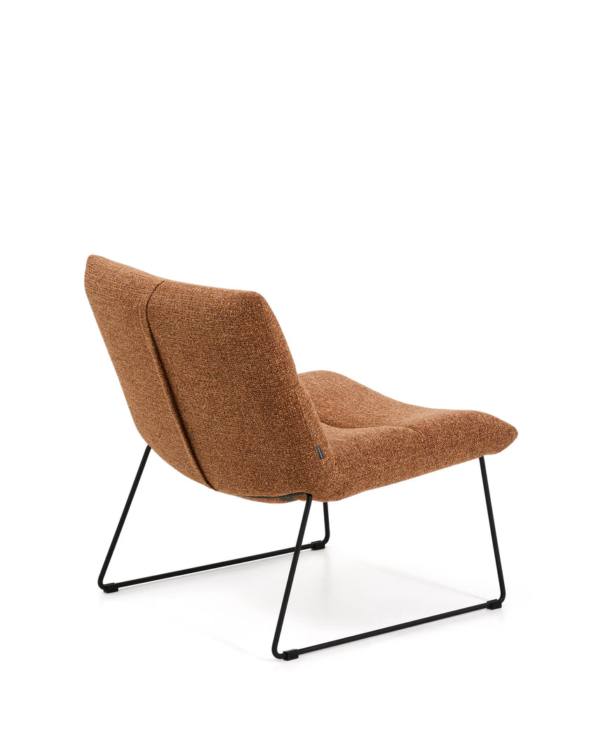 Sessel Asen in terrakottafarbener Chenille mit schwarzen Stahlbeinen FSC 100% – Bild 6