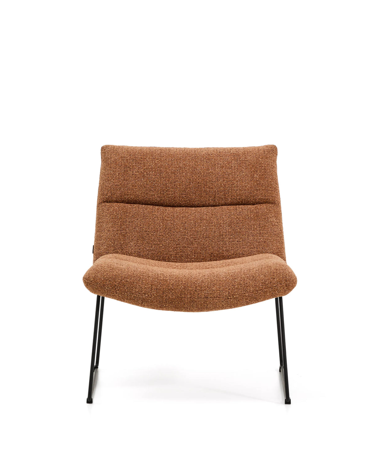 Sessel Asen in terrakottafarbener Chenille mit schwarzen Stahlbeinen FSC 100% – Bild 7