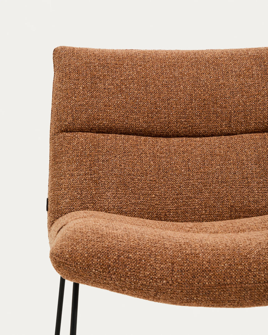 Sessel Asen in terrakottafarbener Chenille mit schwarzen Stahlbeinen FSC 100% – Bild 8