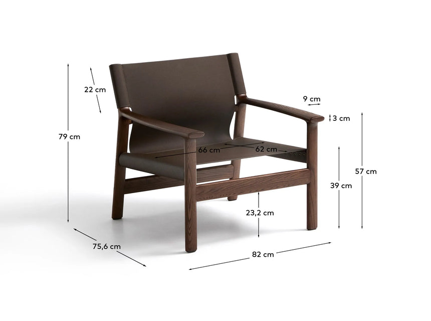Sessel Jan aus recycelten Lederfasern und massivem Eschenholz FSC 100 % – Bild 7