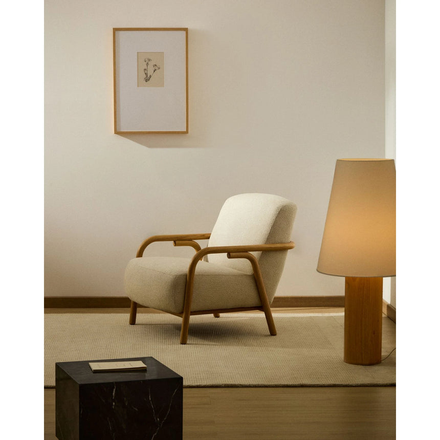 Sessel Sylo aus Chenille und massivem Eschenholz, FSC 100 % – Bild 2