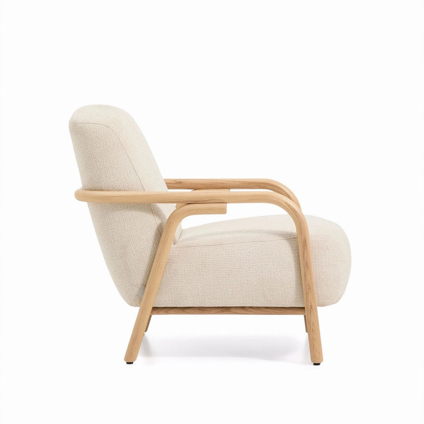 Sessel Sylo aus Chenille und massivem Eschenholz, FSC 100 % – Bild 6