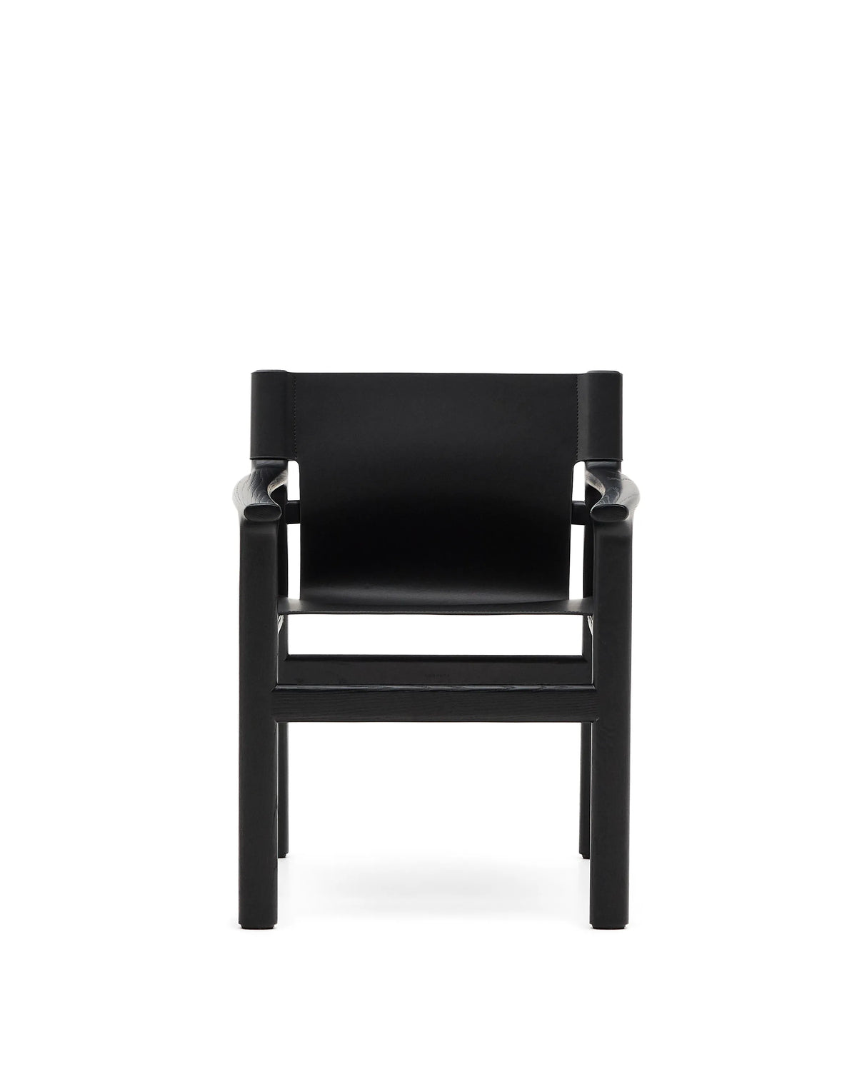 Stuhl Jan aus recycelten Lederfasern in Schwarz und massivem Eschenholz FSC 100 % mit schwarzem Finish – Bild 10
