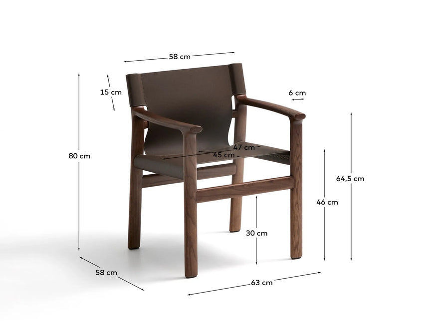 Stuhl Jan aus recycelten Lederfasern und massivem Eschenholz FSC 100 % – Bild 6