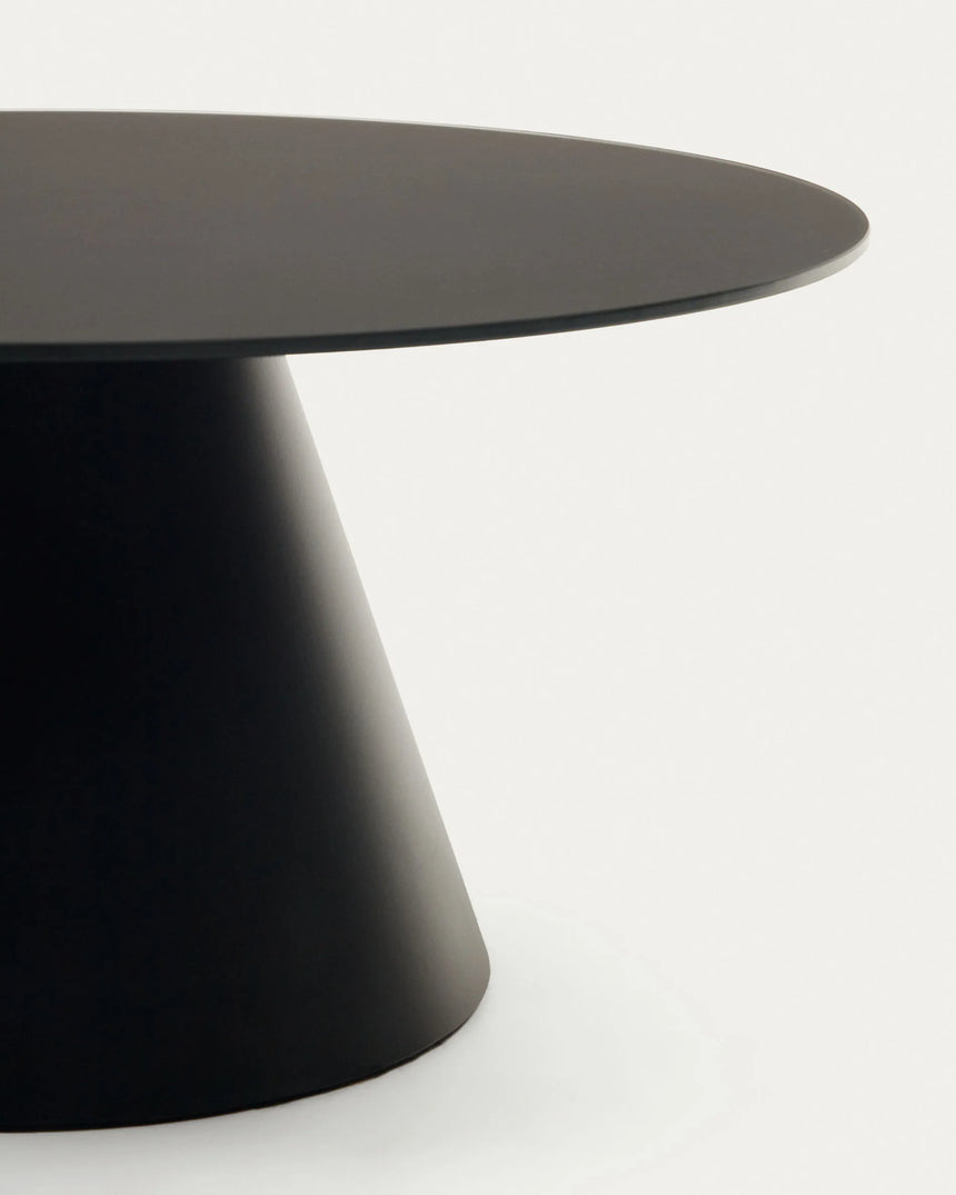 Wilshire Couchtisch aus gehärtetem Milchglas und Metall Ø 80 cm – Bild 1