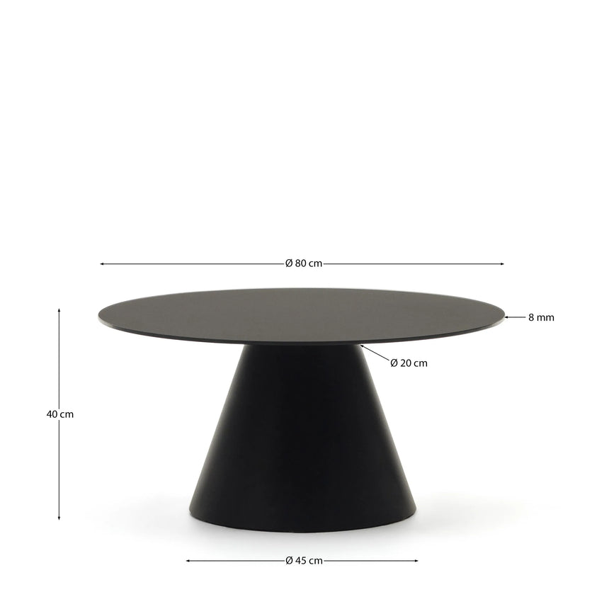 Wilshire Couchtisch aus gehärtetem Milchglas und Metall Ø 80 cm – Bild 3