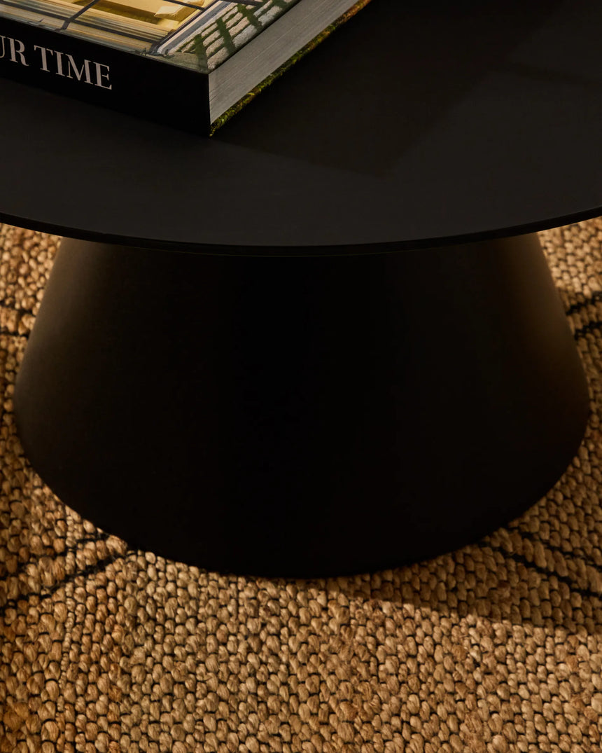 Wilshire Couchtisch aus gehärtetem Milchglas und Metall Ø 80 cm – Bild 5