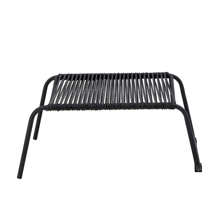 Boel Liegestuhl mit Hocker, Schwarz, Metall - ZEN ZONE Furniture