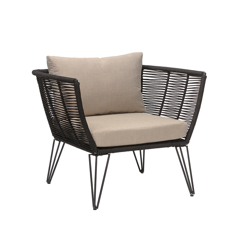 Mundo Loungesessel, Schwarz, Metall - ZEN ZONE Furniture