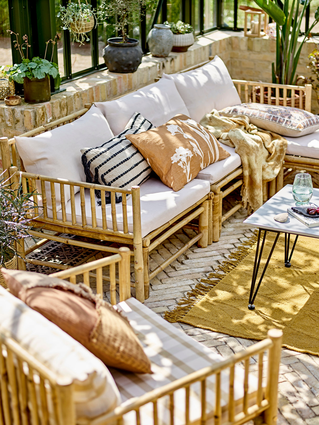 Korfu Modul-Sofa rechte Ecke, Natur, Bambus - ZEN ZONE Furniture