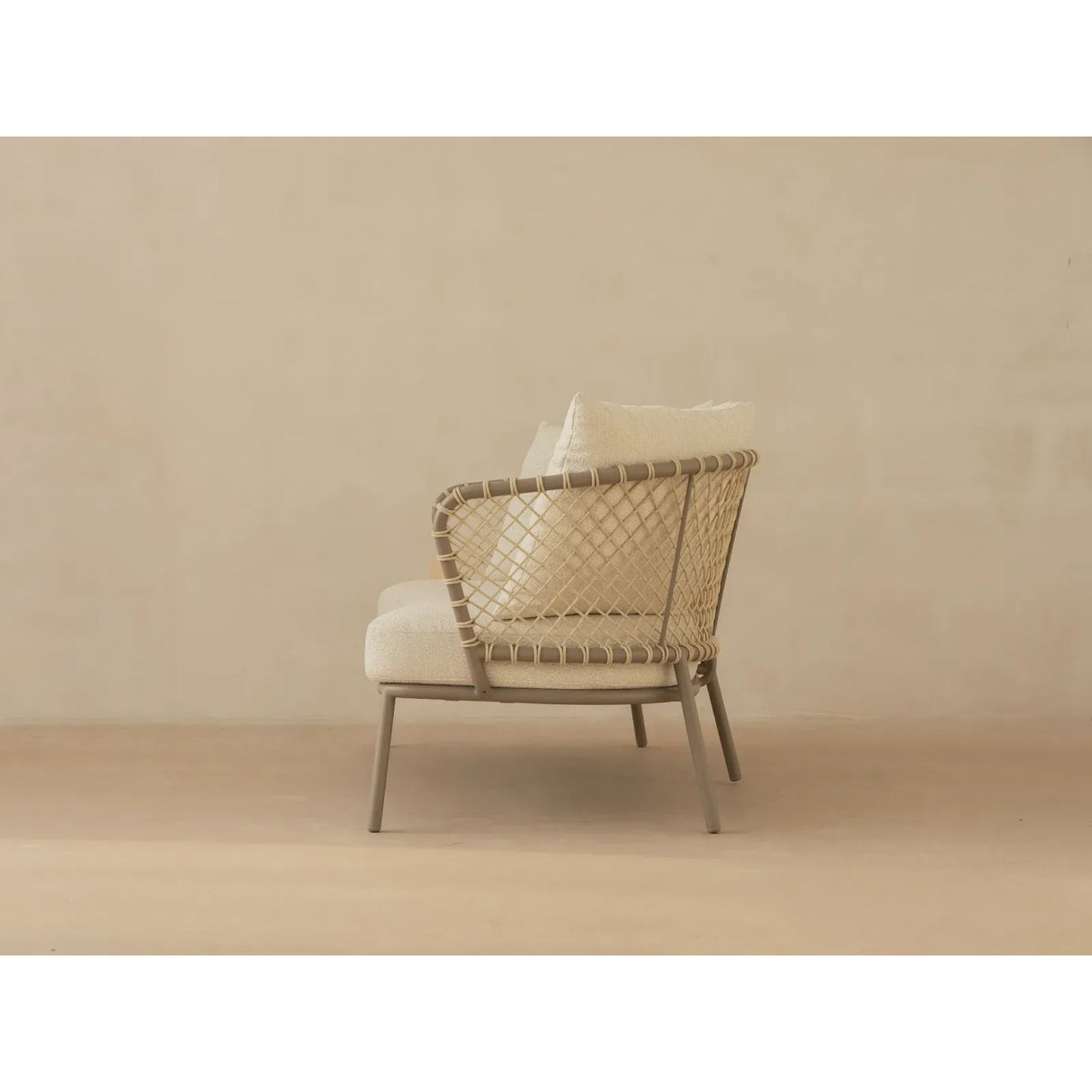 2-Sitzer Gartensofa Canar aus Aluminium und geflochtenem Seil Beige 201x88x80 - ZEN ZONE Furniture