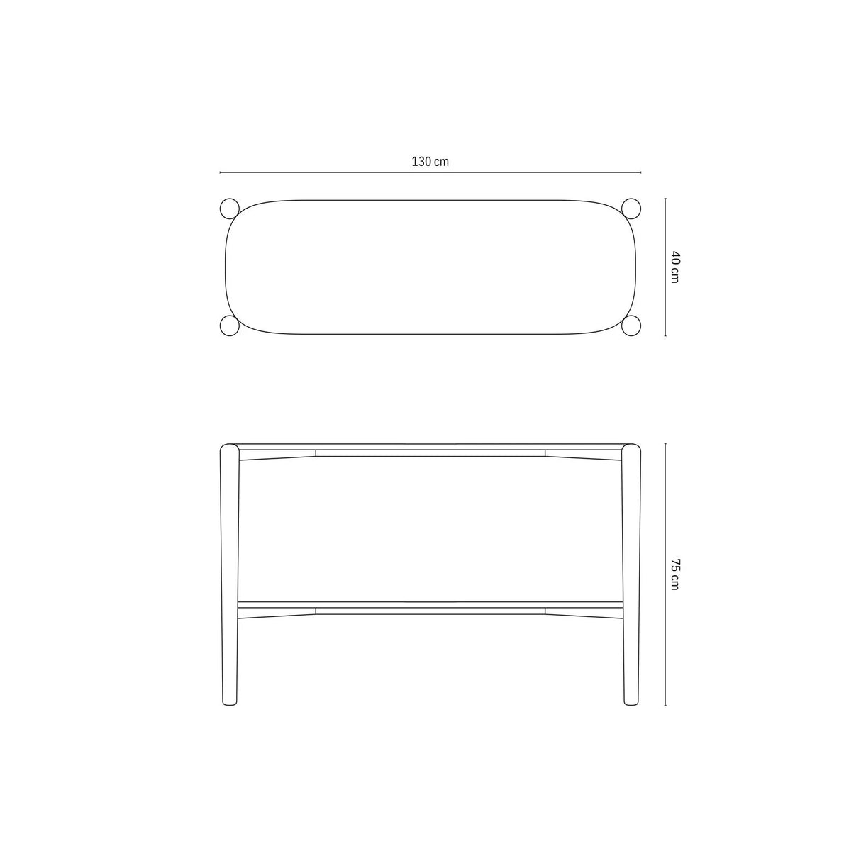 Aires Konsole mit Eichenholz 130x40x75 cm von Micadoni – Produktbild 3