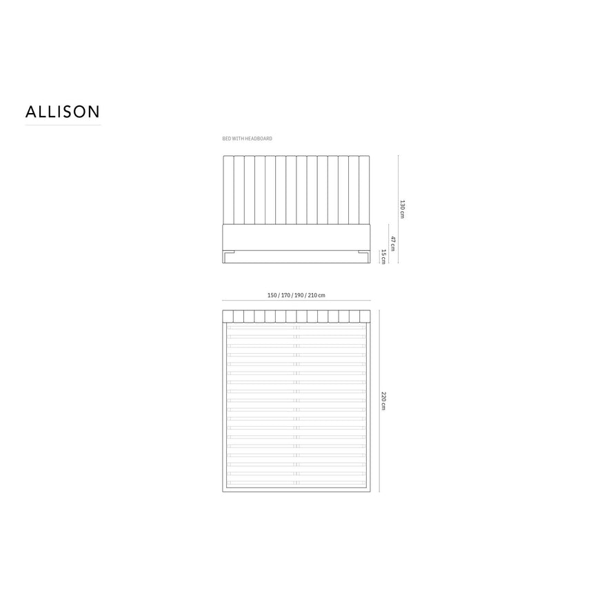 Allison Bett aus Samt in Hellblau (Bluvel 06), für Matratzengrösse 140x200 cm von Micadoni – Bild 3