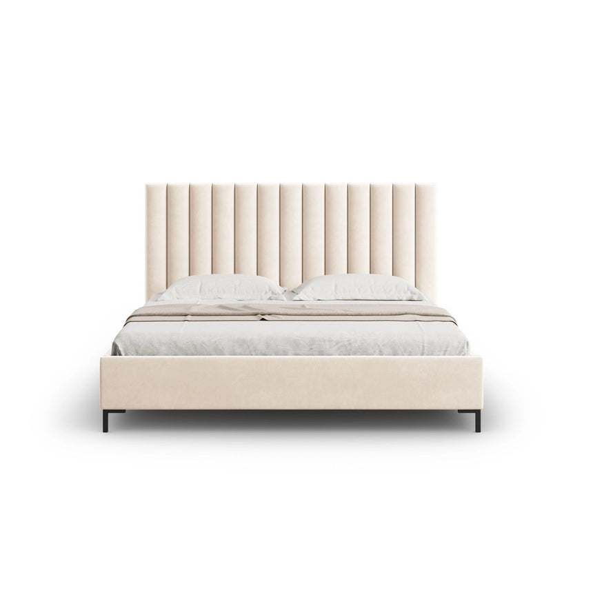Allison Bett aus Samt in Leichtes Beige (Bluvel 22), für Matratzengrösse 140x200 cm von Micadoni – Bild 4