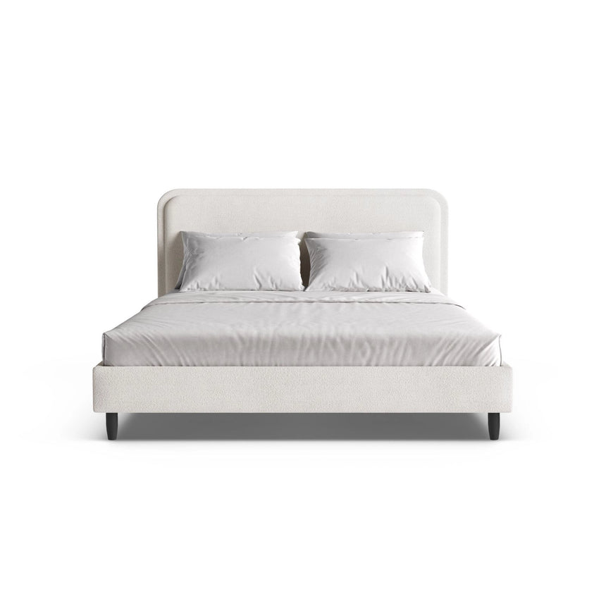 Aveline Bett mit Kopfteil aus Boucle in Samt, Boucle oder Strukturstoff, 140x200 cm von Micadoni – Bild 5