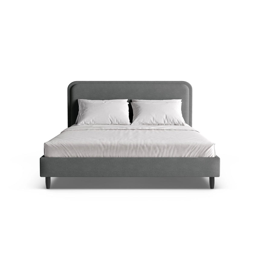 Aveline Bett mit Kopfteil aus Strukturierter Stoff in Marineblau (Wind 77), 140x200 cm von Micadoni – Bild 5