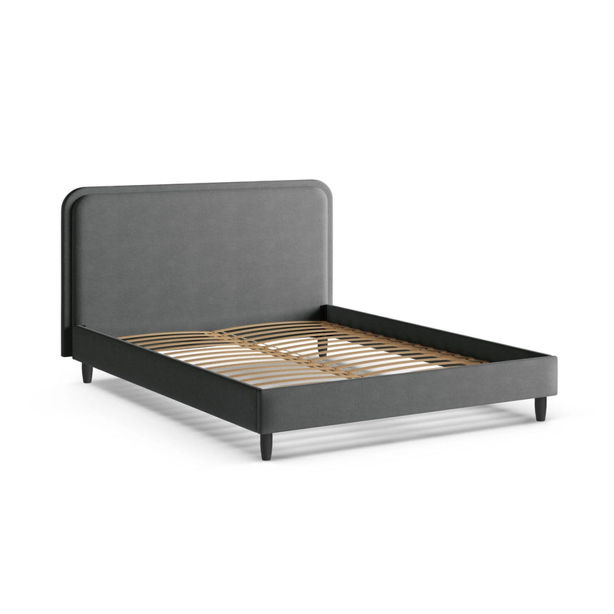 Aveline Bett mit Kopfteil aus Strukturierter Stoff in Marineblau (Wind 77), 140x200 cm von Micadoni – Bild 6