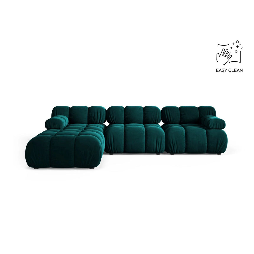Bellis Modulares 4-Sitzer Ecksofa aus Samt in Tiefes Petrol (Venus 2911), 282x188 cm von Micadoni – Bild 1