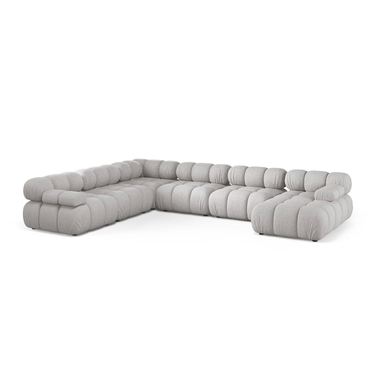 Bellis Modulares 8-Sitzer Panoramasofa, Linke Seite, aus Strukturierter Stoff in Hellgrau (Liberty 18), 376x282 cm von Micadoni – Bild 1
