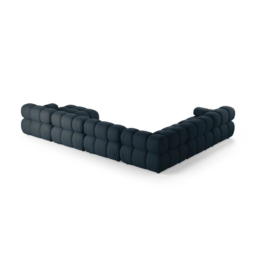 Bellis Modulares 8-Sitzer Panoramasofa, Linke Seite, aus Strukturierter Stoff in Tiefes Petrol (Liberty 13), 376x282 cm von Micadoni – Bild 3