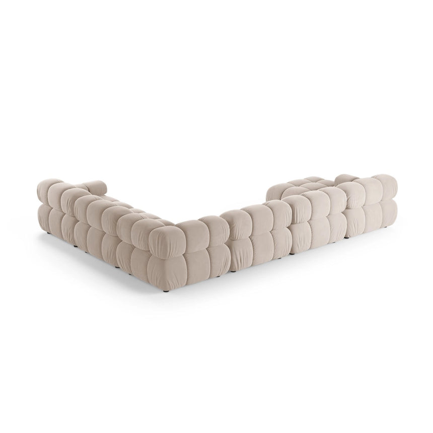 Bellis Modulares 8-Sitzer Panoramasofa, Rechte Seite, aus Samt in Leichtes Beige (Venus 2927), 376x282 cm von Micadoni – Bild 3