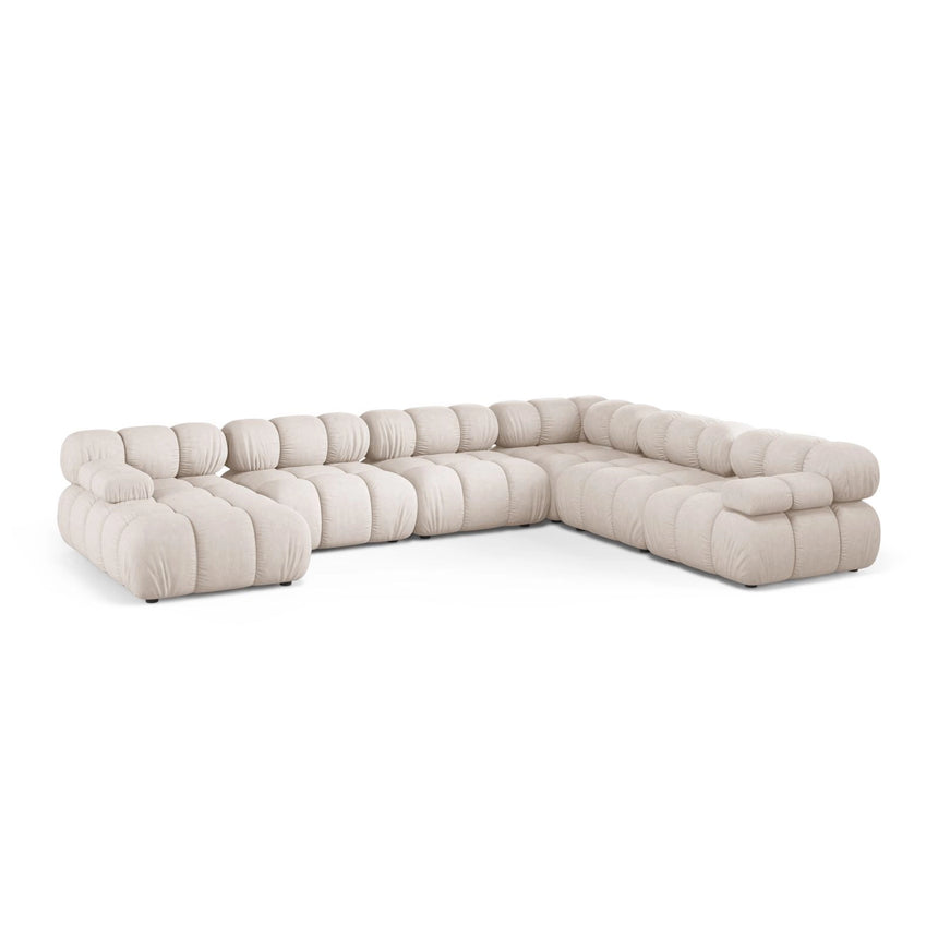 Bellis Modulares 8-Sitzer Panoramasofa, Rechte Seite, aus Samt oder Strukturstoff, 376x282 cm von Micadoni – Bild 1