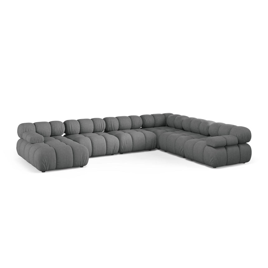 Bellis Modulares 8-Sitzer Panoramasofa, Rechte Seite, aus Strukturierter Stoff in Grau (Liberty 20), 376x282 cm von Micadoni – Bild 1