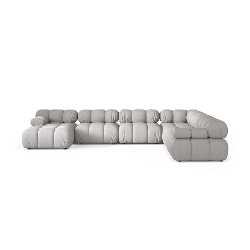 Bellis Modulares 8-Sitzer Panoramasofa, Rechte Seite, aus Strukturierter Stoff in Hellgrau (Liberty 18), 376x282 cm von Micadoni – Bild 2