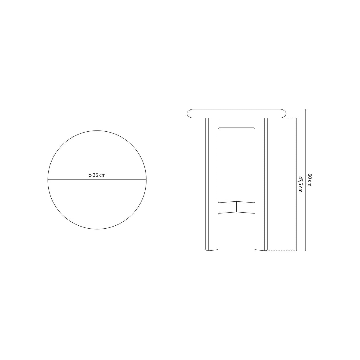 Bia Beistelltisch aus Akazienholz Hellbraun, 35x35x50 cm von Micadoni – Produktbild 3