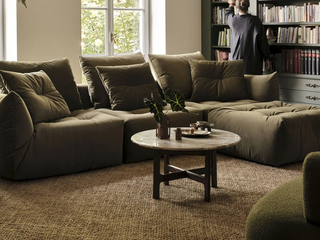 Bia Couchtisch aus Akazienholz mit Marmorplatte Hellbraun, 80x80x40 cm von Micadoni – Produktbild 2