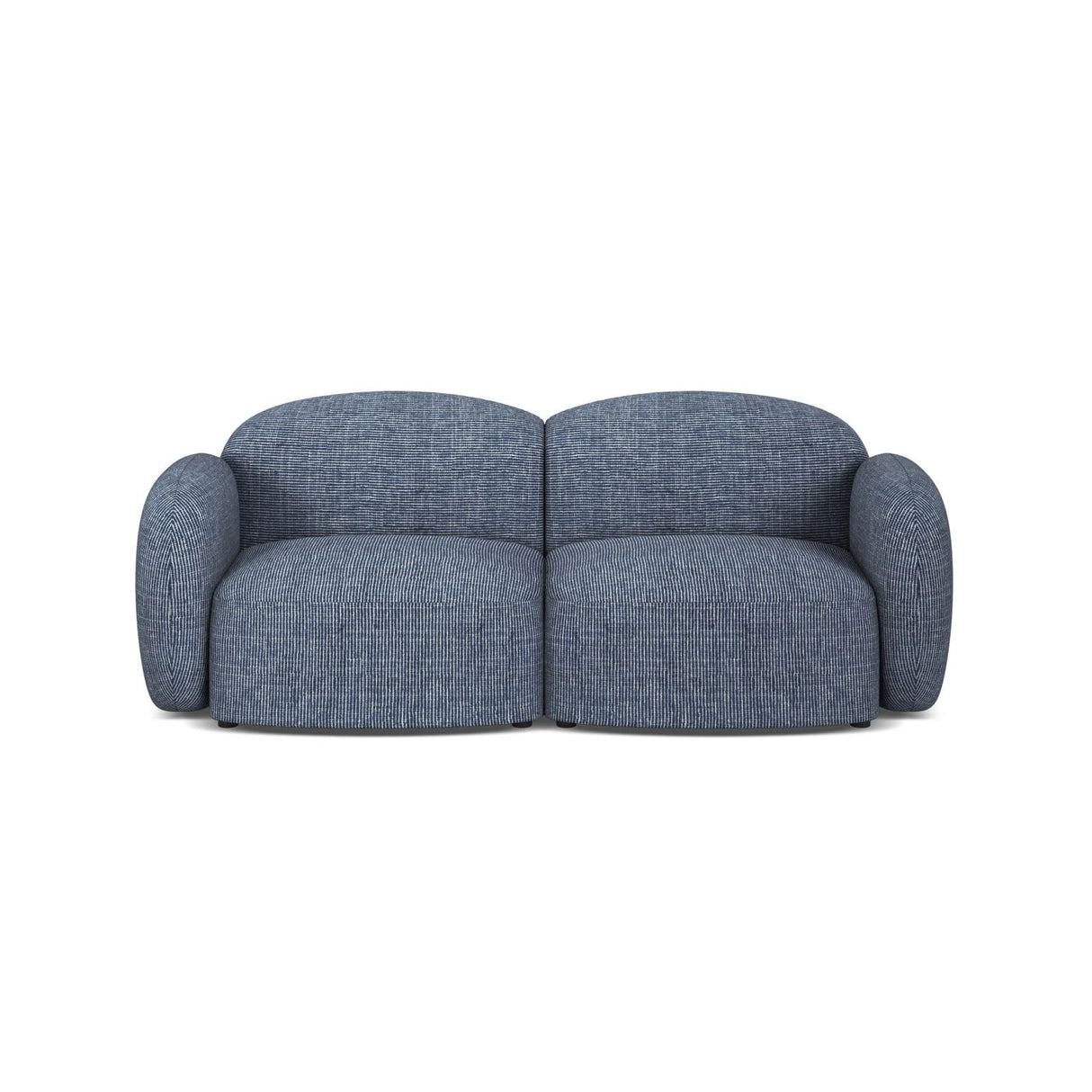 Blair 2-Sitzer Sofa aus Strukturierter Stoff in Blaue melange (Baltimore Marine), 194x95 cm von Micadoni – Bild 1