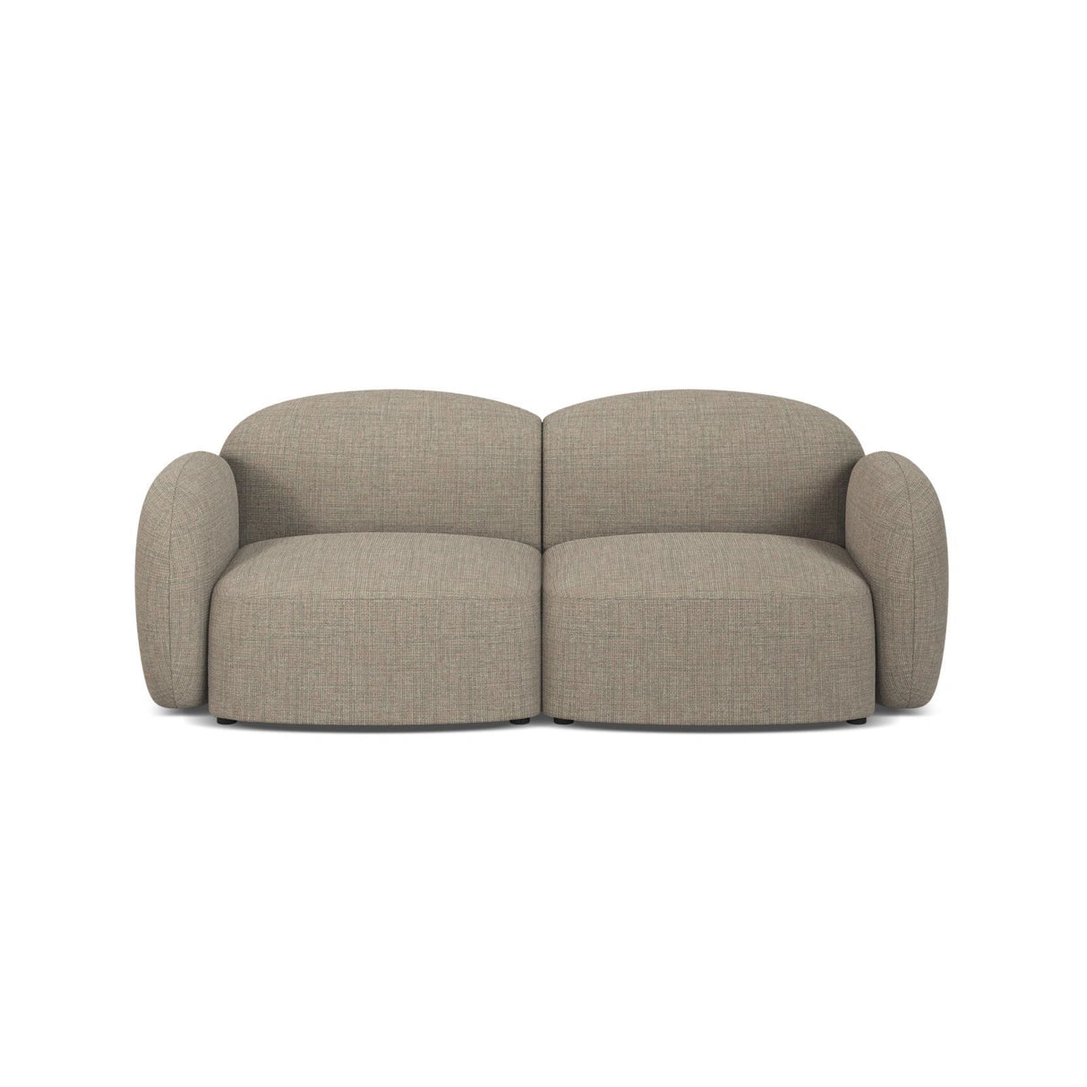 Blair 2-Sitzer Sofa aus Strukturierter Stoff in Grey Brown Melange (Baltimore Khaki), 194x95 cm von Micadoni – Bild 1
