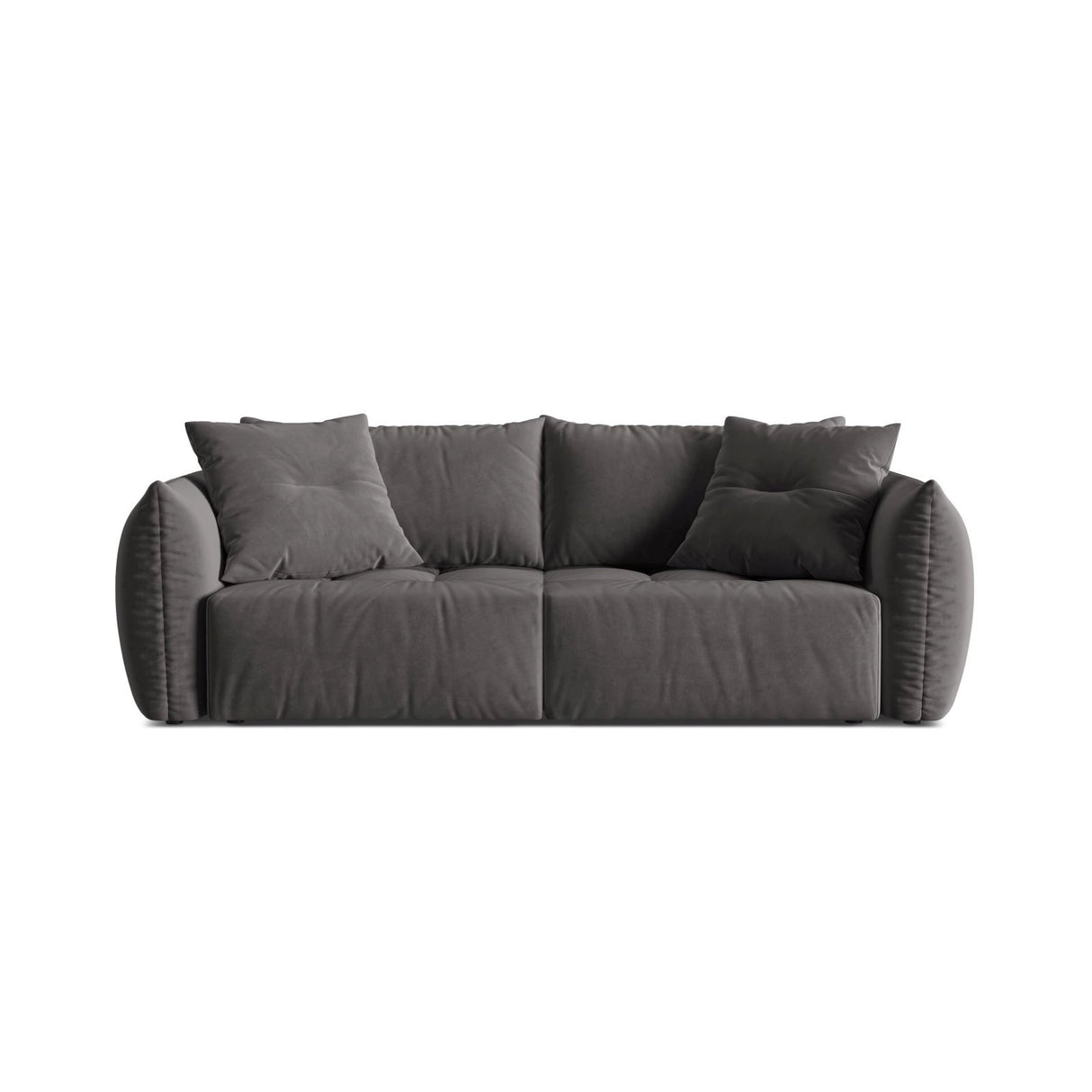 Bloom 3-Sitzer Sofa mit Schlaffunktion und Bettkasten aus Samt in Dunkelgrau (Casino Graphite), 250x108 cm von Micadoni – Bild 1