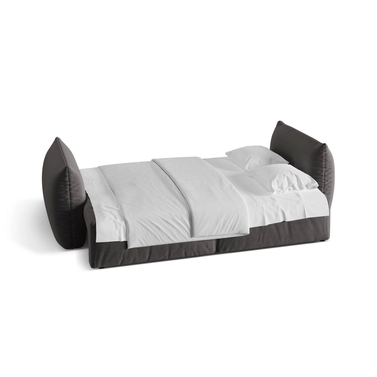 Bloom 3-Sitzer Sofa mit Schlaffunktion und Bettkasten aus Samt in Dunkelgrau (Casino Graphite), 250x108 cm von Micadoni – Bild 4