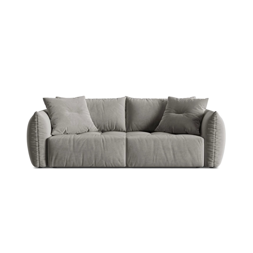 Bloom 3-Sitzer Sofa mit Schlaffunktion und Bettkasten aus Samt in Grau (Casino Stone), 250x108 cm von Micadoni – Bild 1
