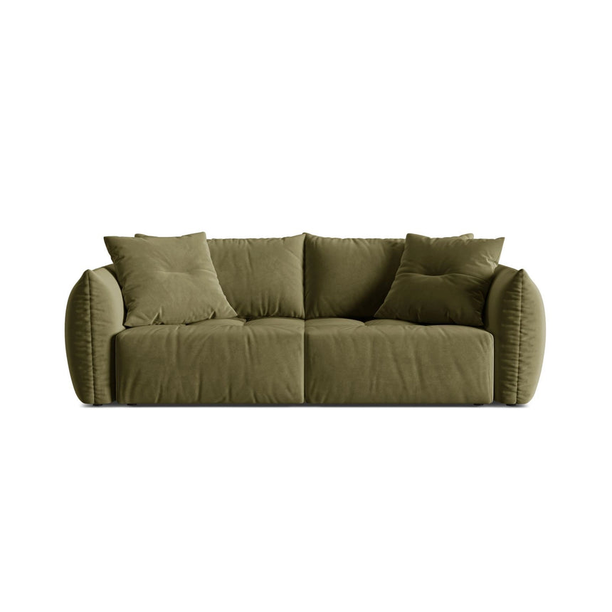 Bloom 3-Sitzer Sofa mit Schlaffunktion und Bettkasten aus Samt in Light Green (Casino Forest), 250x108 cm von Micadoni – Bild 1