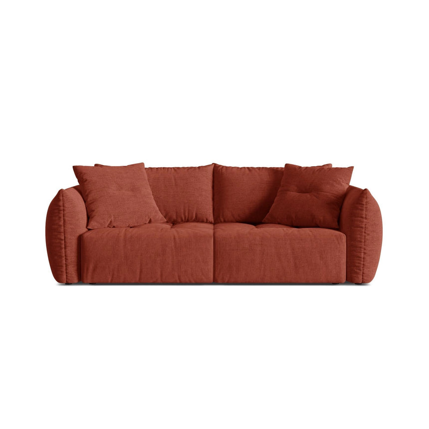 Bloom 3-Sitzer Sofa mit Schlaffunktion und Bettkasten aus Strukturierter Stoff in Auburn (Wind 52), 250x108 cm von Micadoni – Bild 1